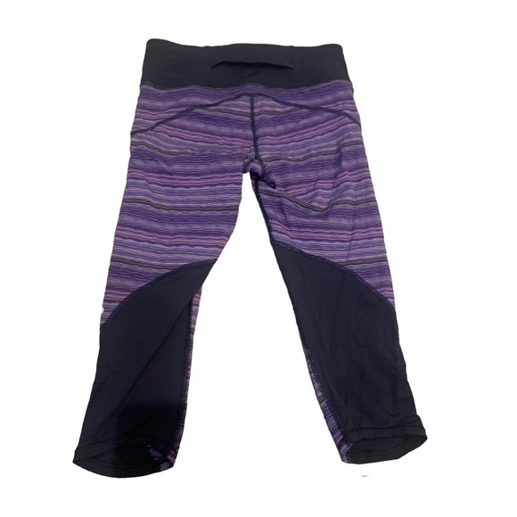 LULULEMON Vent it Out Crop Legging in Space Dye Twist Ultra Violet & Navy - Picture 6 of 12